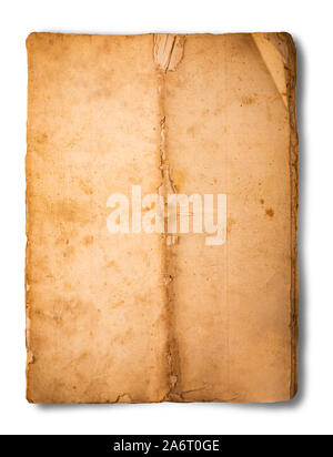 Alte vintage Blatt auf weißem Hintergrund Stockfoto