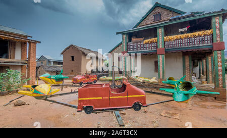 Anzeigen von Tsaranoro Tal, zentrale Hochland von Madagaskar. Fahrgeschäft! Stockfoto