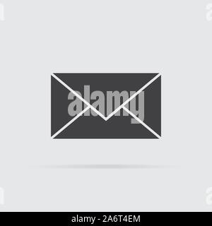 Umschlagsymbol in flacher Stil auf grauem Hintergrund. Für ihr Design, Logo. Vector Illustration. Stock Vektor