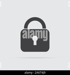 Schlosssymbol in flacher Stil auf grauem Hintergrund. Für ihr Design, Logo. Vector Illustration. Stock Vektor