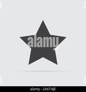 Sternsymbol in flacher Stil auf grauem Hintergrund. Für ihr Design, Logo. Vector Illustration. Stock Vektor