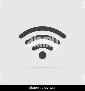 Symbol für drahtlose Verbindungen im flachen Stil auf grauem Hintergrund. Für ihr Design, Logo. Vector Illustration. Stock Vektor