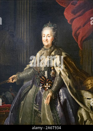 Portrait von Katharina der Großen von einem unbekannten Künstler. Katharina II., Katharina die Große, 1729 - 1796. Deutsche geboren Kaiserin von Russland. In t ausgestellt Stockfoto