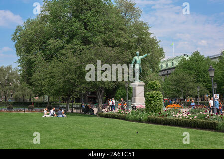 Stockholm Park Sommer, im Sommer der Kungsträdgården, einem beliebten Park und Garten im Zentrum von Stockholm, Schweden. Stockfoto