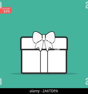 Abbildung: geschenkbox Symbol o Hintergrund. Weihnachten Geschenk Symbol illustration Vektor Symbol. Derzeitige Geschenkbox Symbol. Paket in Geschenkverpackung, Vector EPS 10. Stock Vektor