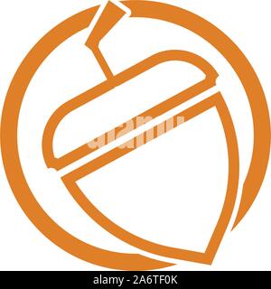 Acorn Eiche logo Abbildung: Vektor Stock Vektor