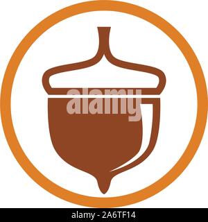 Acorn Eiche logo Abbildung: Vektor Stock Vektor