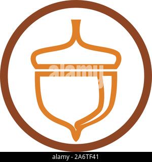 Acorn Eiche logo Abbildung: Vektor Stock Vektor