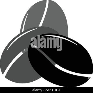 Einfach auf das Symbol mit den drei Kaffeebohnen. Farbiges Icon. Flache Bauform. Vector Illustration Stock Vektor