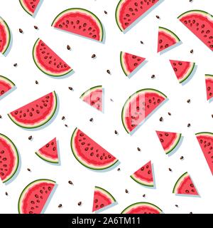 Vektor nahtlose Muster mit Wassermelone. Stock Vektor