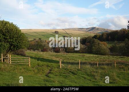 Kinder Scout von Birch Vale, Derbyshire gesehen Stockfoto