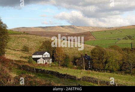 Kinder Scout von Birch Vale, Derbyshire gesehen Stockfoto