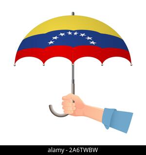 Venezuela Flagge Regenschirm. Wetter Symbole. Nationalflagge von Venezuela Abbildung Stockfoto