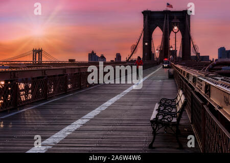 Brooklyn Bridge In New York City, New York Stockfoto