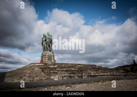 Armee Kommandos Denkmal an der Spean Bridge in den schottischen Highlands zu jenen Soldaten während des Zweiten Weltkrieges von 1939-45 getötet Stockfoto