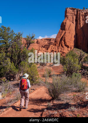 Wanderer auf dem Panoramaweg, Kodachrome Basin State Park, Cannonville, Utah. Stockfoto