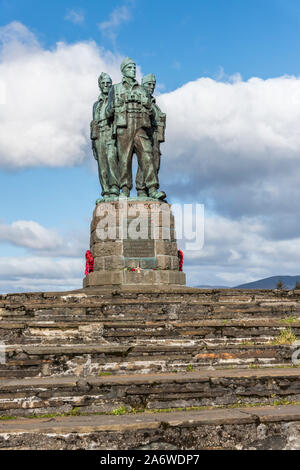 Armee Kommandos Denkmal an der Spean Bridge in den schottischen Highlands zu jenen Soldaten während des Zweiten Weltkrieges von 1939-45 getötet Stockfoto