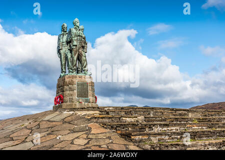 Armee Kommandos Denkmal an der Spean Bridge in den schottischen Highlands zu jenen Soldaten während des Zweiten Weltkrieges von 1939-45 getötet Stockfoto