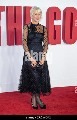 London, Großbritannien. 28 Okt, 2019. Helen Mirren besucht die Weltpremiere von "guter Lügner' am BFI Southbank, London, England am 28.Oktober 2019 Quelle: Gary Mitchell, GMP-Media/Alamy leben Nachrichten Stockfoto