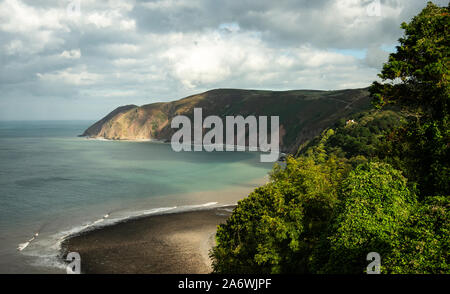 Die Bucht von Lynmouth von Lynton, Exmoor Stockfoto