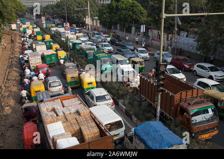 Staus im Tis Hazari Stadtteil von Delhi, Indien Stockfoto