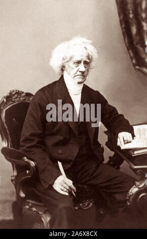 Sir John Herschel (1792-1871) war ein englischer Universalgelehrten, Astronom, Mathematiker, Chemiker, Erfinder und zentrale Figur in der Entwicklung der Fotografie. Er erfand Cyanotypie Fotografie und verschiedene Prozesse, dass Aided andere Frühe Fotografie Pioniere, einschließlich Daguerre. Herschel ist auch das Prägen der Begriff Fotografie 1839 gutgeschrieben. Stockfoto