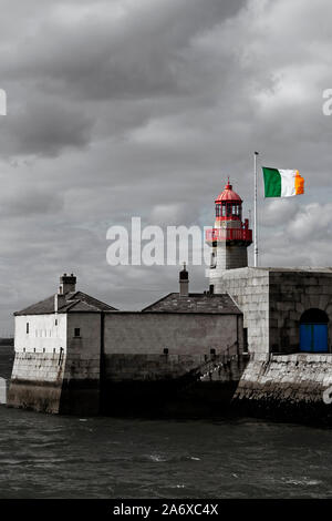 Osten Pier Leuchtturm, Dun Laoghaire, County Dublin, Irland Stockfoto