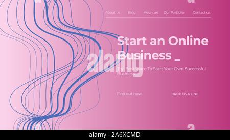 Abstract Vector bunten Farbverlauf Landing Page Template Stock Vektor