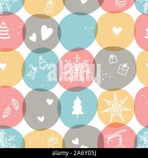 Spaß hand Weihnachten nahtlose Muster - toll für Textilien, Tapeten, Einladungen, Banner - Vektor Surface Design gezeichnet Stock Vektor