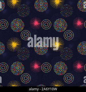 Spaß Feuerwerk nahtlose Muster, Hand gezeichnet - großartig für Textilien, Tapeten, Einladungen, Banner - Vektor Oberflächengestaltung Stockfoto