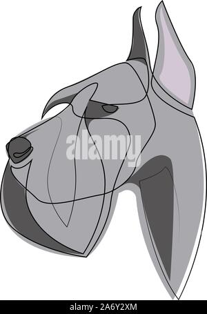 Durchgehende Linie Schnauzer. Einzelne Zeile minimal style Riesenschnauzer hund Vector Illustration Stock Vektor