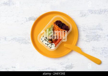 Koreanische Gemüsesalat mit Cashew und Karotten Stockfoto