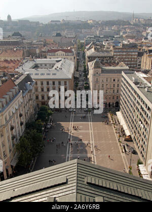 Blick über die Stadtlandschaft von Budapest aus St. Stephans Basilika Stockfoto