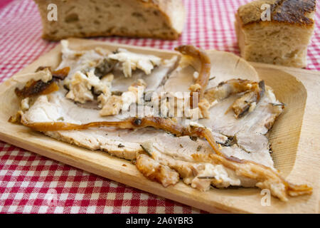 Spanferkel oder Porchetta di Montefalco Stockfoto