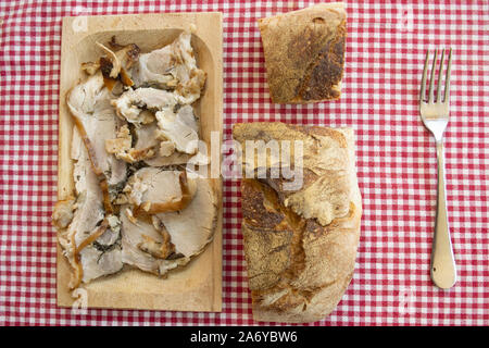 Spanferkel oder Porchetta di Montefalco Stockfoto