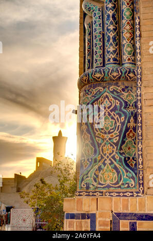 Ulugbek Madrasah, Buchara Stockfoto