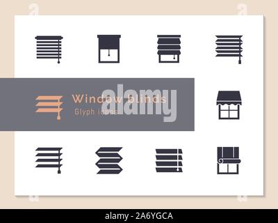 Vektor isoliert Icons Set von Jalousien vektor Glyphe Symbole. Stock Vektor
