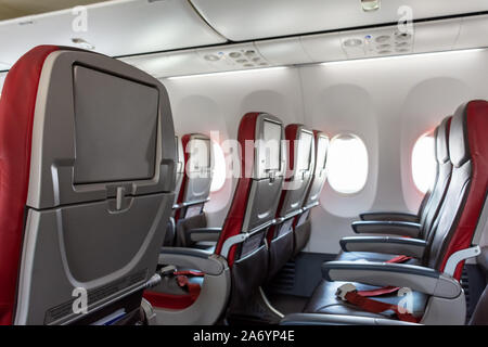 Flugzeug Interieur Sitze - Travel Concept Stockfoto