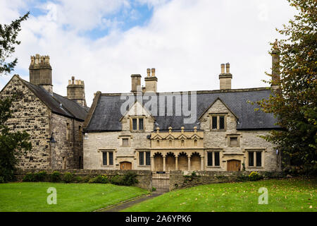 Bubwith Haus 1424 Guildhall Armenhäuser für Rentner aus der St. Cuthbert Kirchhof. Wells, Mendip, Somerset, England, Großbritannien, Großbritannien Stockfoto