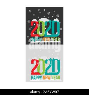 Willkommen Winter 2020 Frohes neues Jahr Typografie grüße Vector Image Design Illustration Stock Vektor
