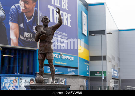 Cardiff, Wales, UK, 8. Oktober 2019. Außerhalb von Cardiff City Football Stadium, der Heimat der Drosseln Team, Cardiff Stockfoto