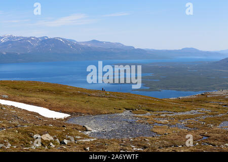 Blick über See Torneträsk in der arktischen Region Schwedens Stockfoto