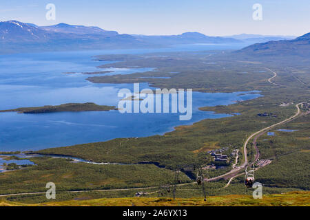 Blick über See Torneträsk in der arktischen Region Schwedens Stockfoto