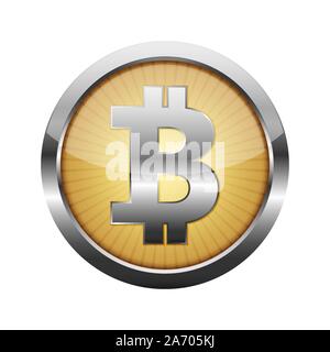3d-Bitcoin Währung". Vector Illustration. Wie cryptocurrency Symbol Bitcoin, auf weißem Hintergrund Stock Vektor