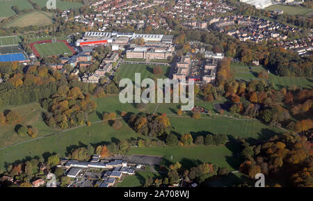 Luftbild von Headingley Leeds Beckett Universität, Campus, Leeds, West Yorkshire, UK Stockfoto