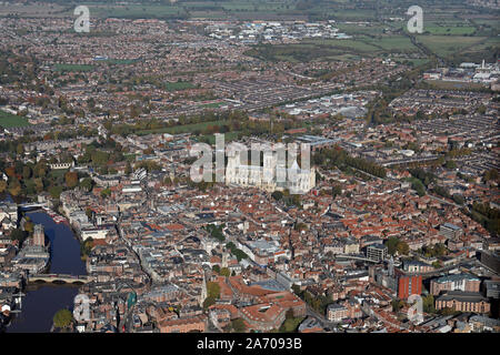 Luftaufnahme von New York City Skyline, Yorkshire, Großbritannien Stockfoto