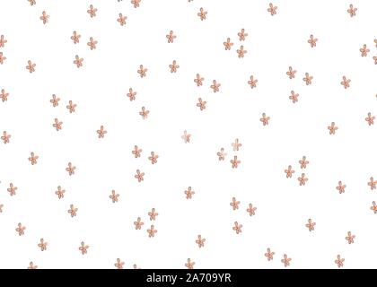 Nahtlose Repeat Pattern mit Hand gezeichnet kleinen Blüten in Pastelltönen orange auf grauem Hintergrund. Vector Illustration Stock Vektor