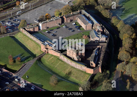 Luftaufnahme von Carlisle Castle, Cumbria Stockfoto