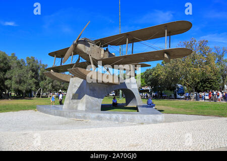 Denkmal für Sacadura Cabral und Gago Coutinho, zuerst Süd Atlantik, Monument Gago Coutinho e Sacadura Cabral, Belem, Lissabon, Portugal. Stockfoto