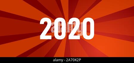 Neues Jahr 2020 Hintergrund rot leuchtendes Licht hinter Stock Vektor